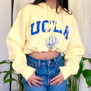 UCLA Reworked Custom Pastel Yellow Collegiate Hoodie